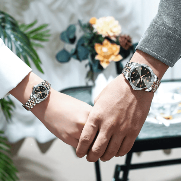 Olevs Stainless Steel fashionable Couple watches
